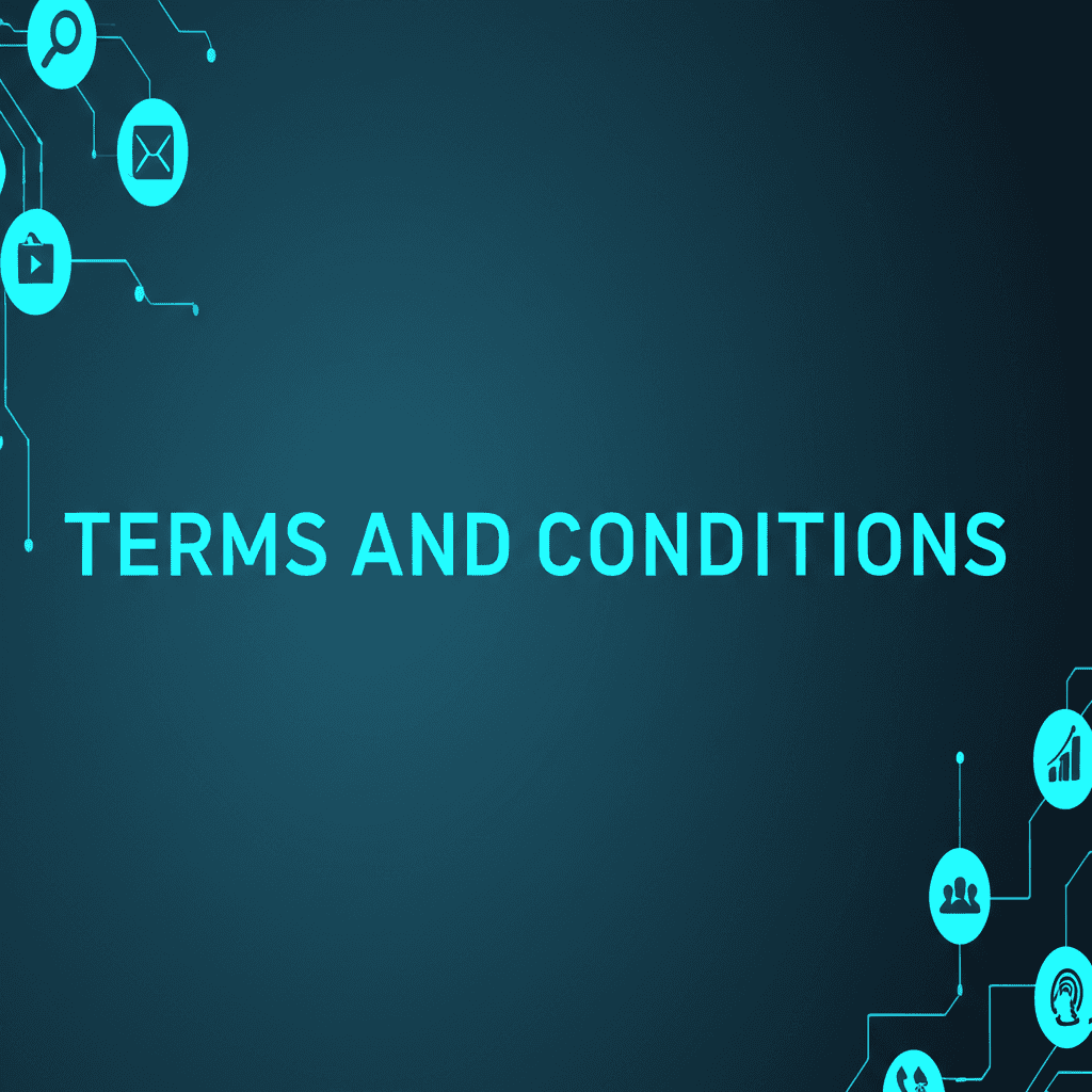 Legal document illustration representing terms and conditions with a Jive Translator theme.